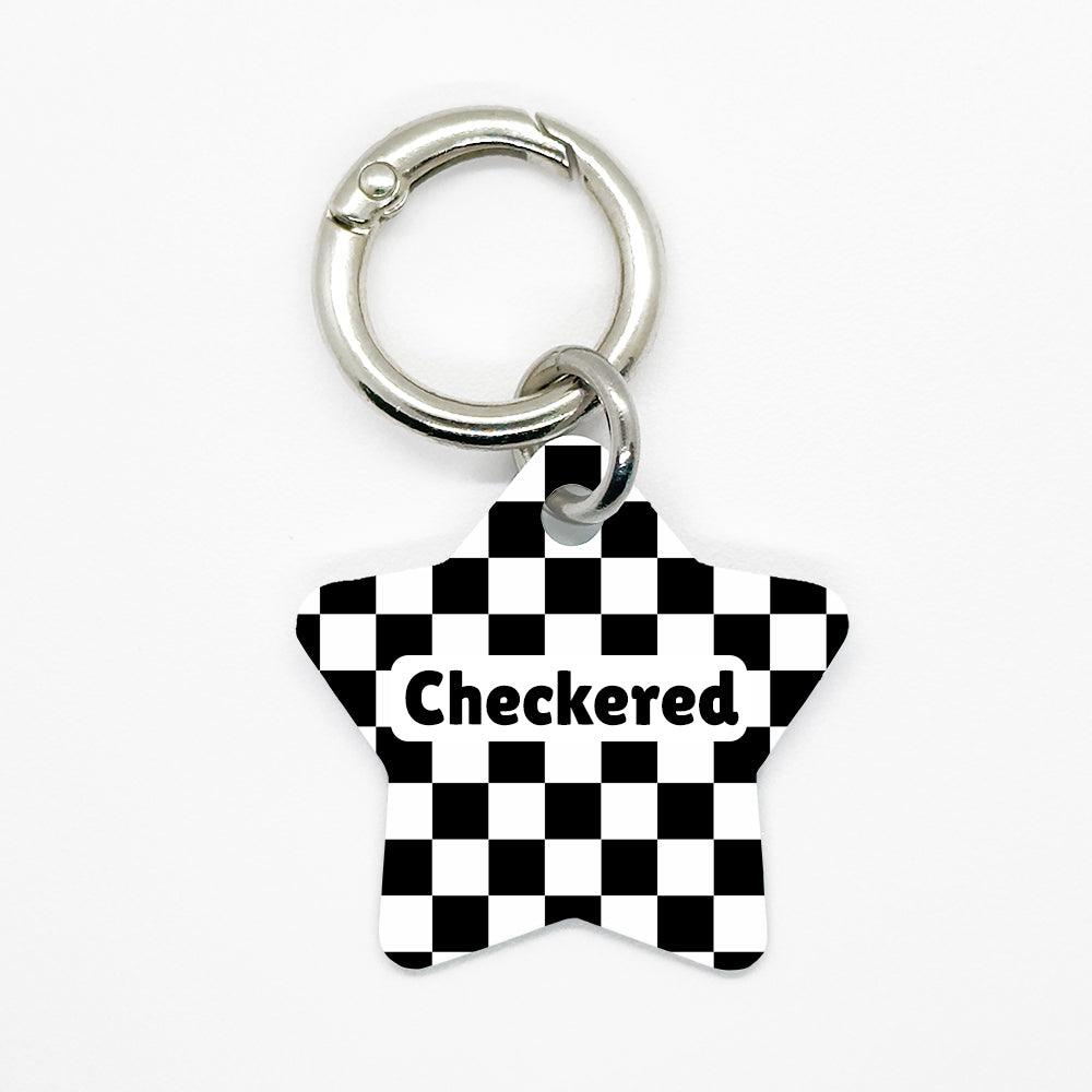 Black Checkered Pet ID Tag - DogMe