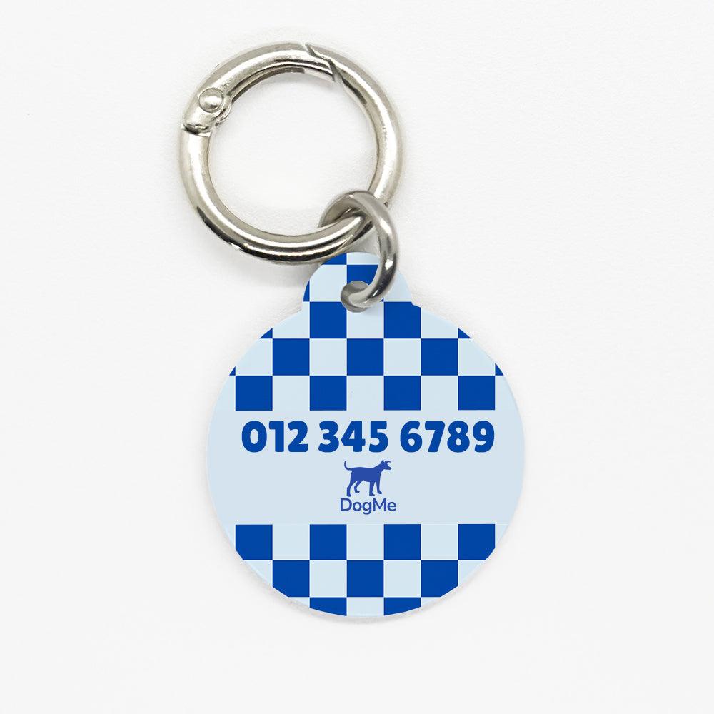Blue Checkered Pet ID Tag - DogMe