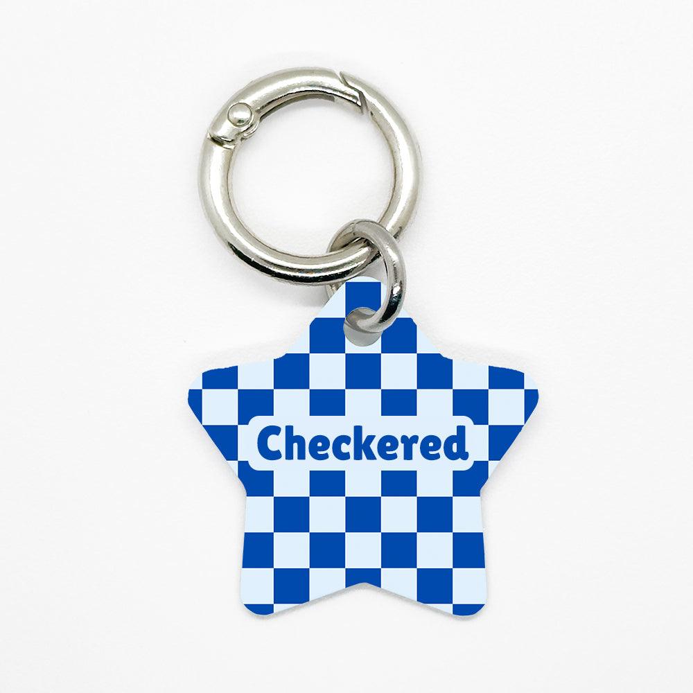 Blue Checkered Pet ID Tag - DogMe