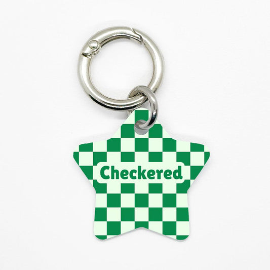 Green Checkered Pet ID Tag - DogMe