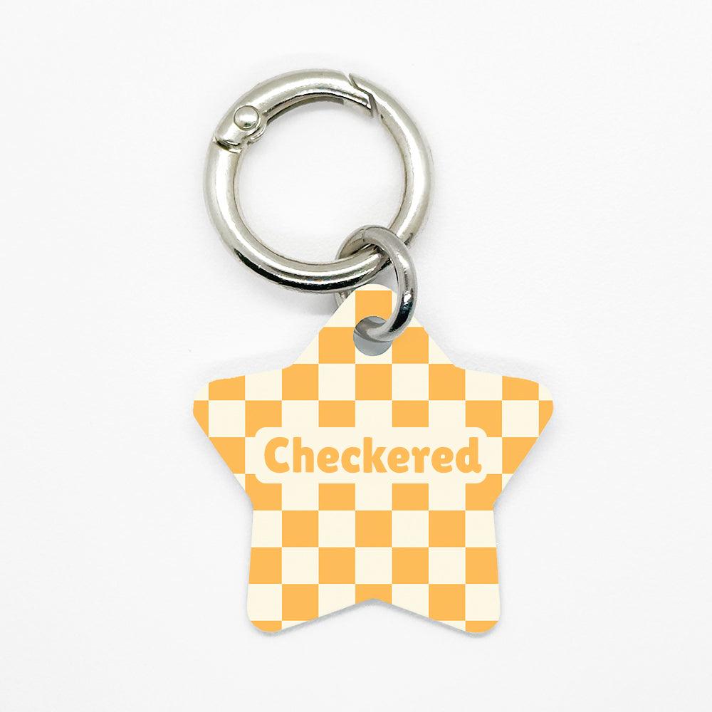 Yellow Checkered Pet ID Tag - DogMe