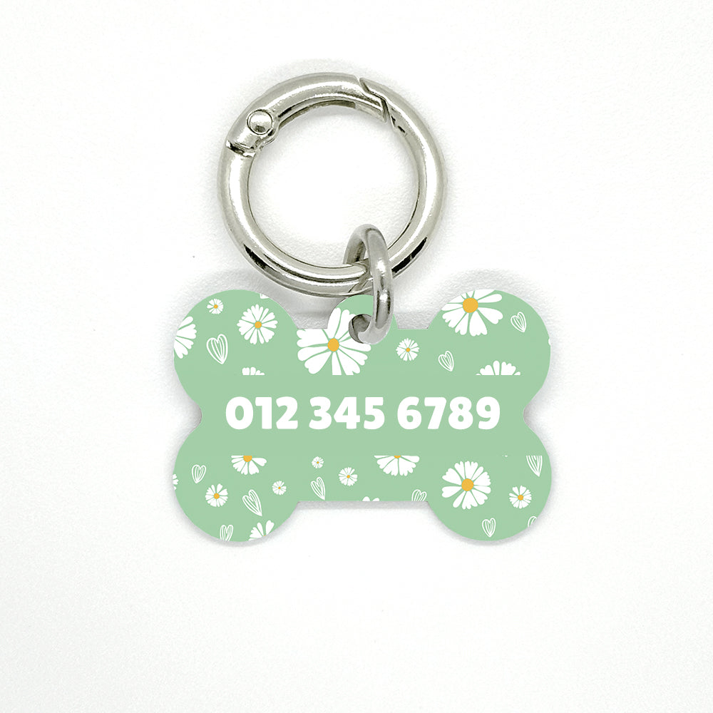 Green Daisy Pet ID Tag - DogMe
