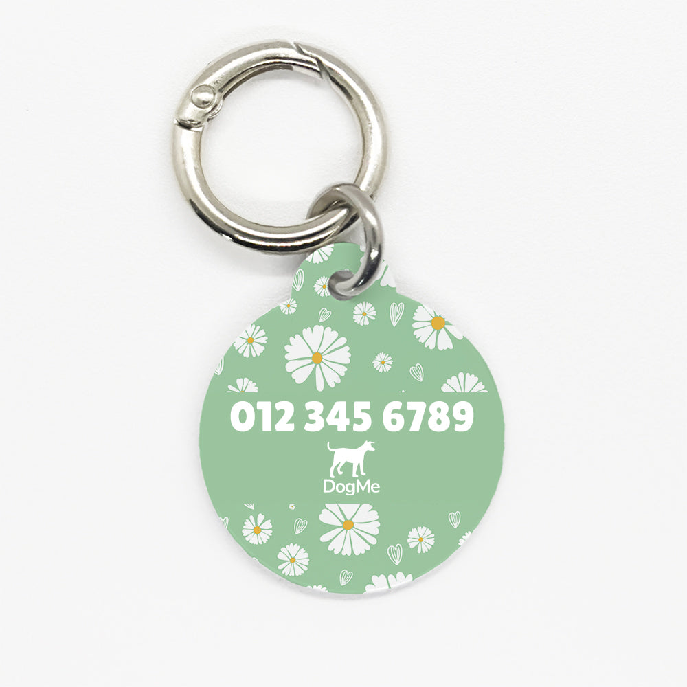 Green Daisy Pet ID Tag - DogMe