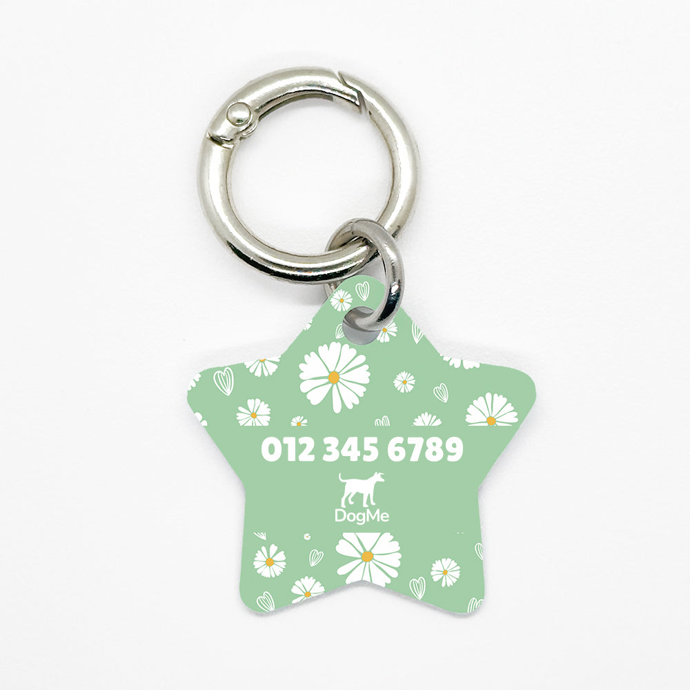 Green Daisy Pet ID Tag - DogMe