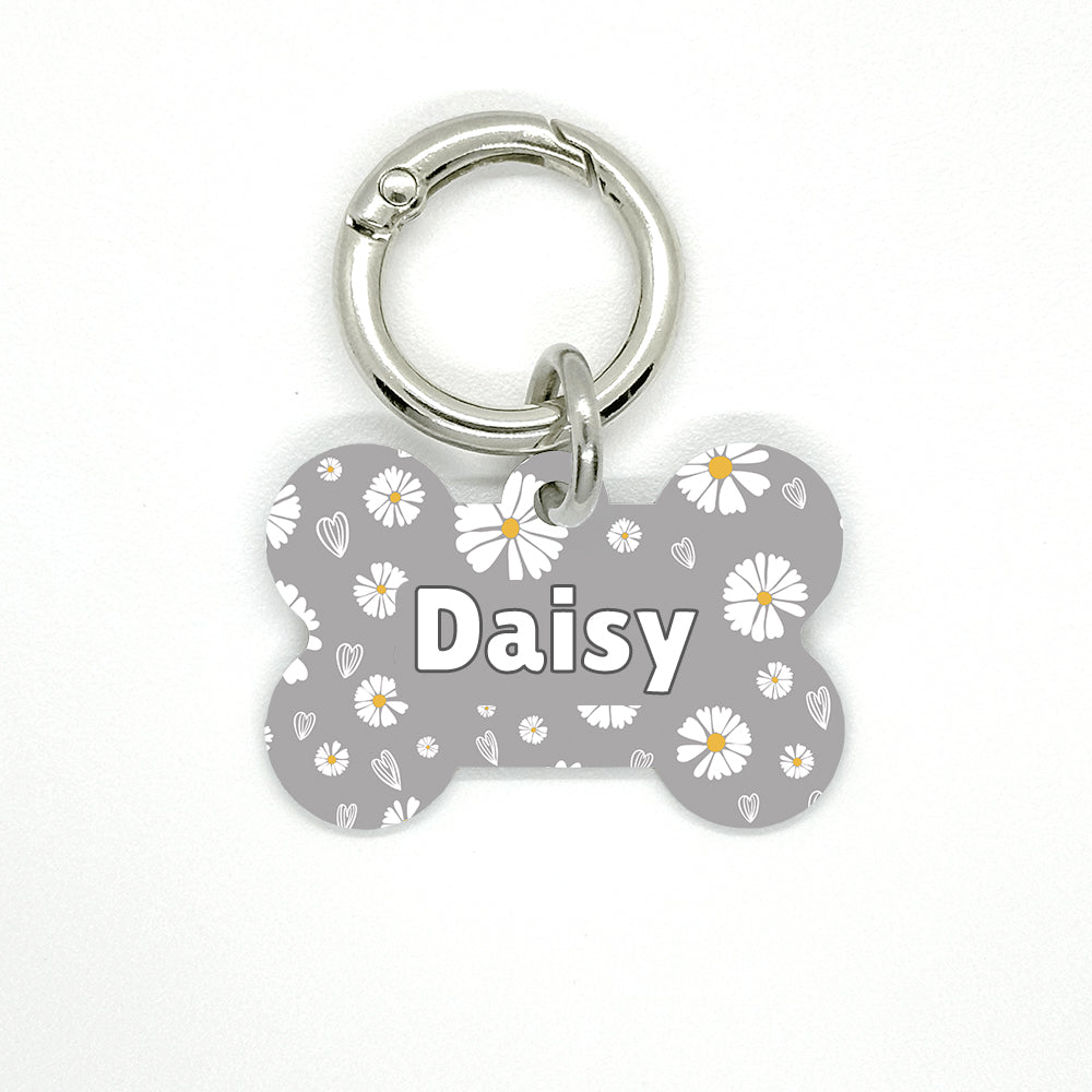 Grey Daisy Pet ID Tag - DogMe