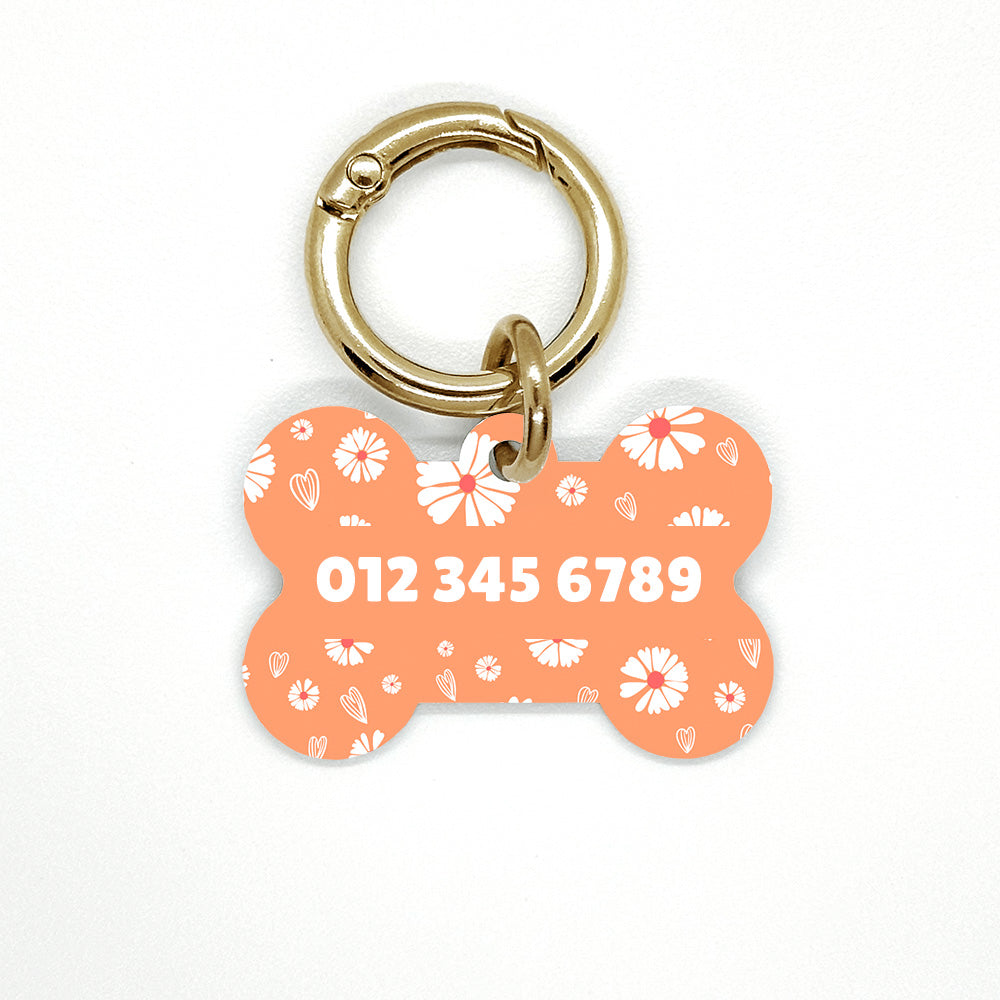 Orange Daisy Pet ID Tag
