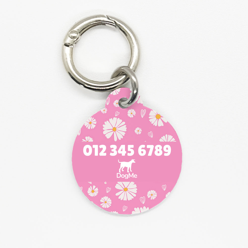 Pink Daisy Pet ID Tag - DogMe
