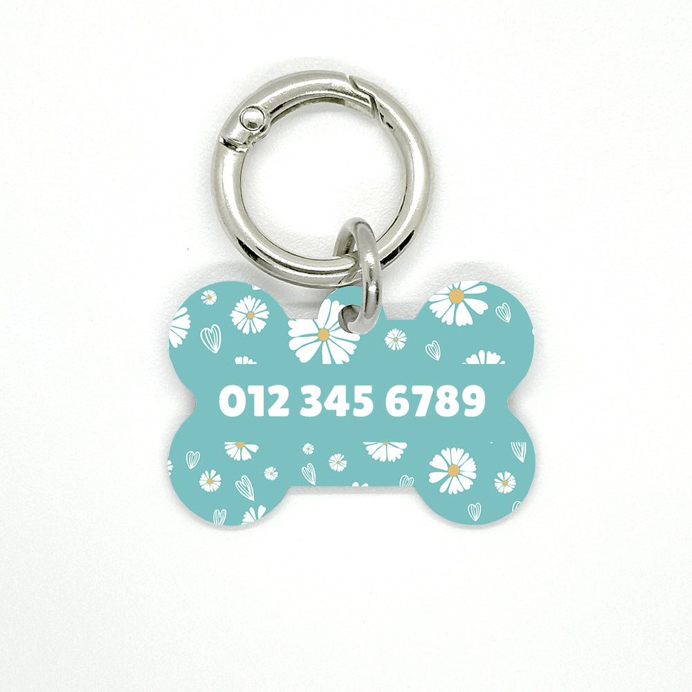 Teal Daisy Pet ID Tag - DogMe