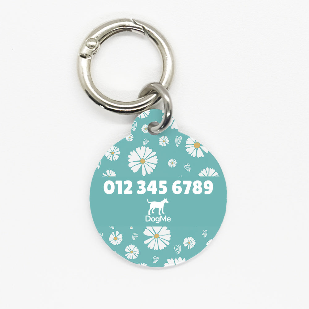 Teal Daisy Pet ID Tag - DogMe