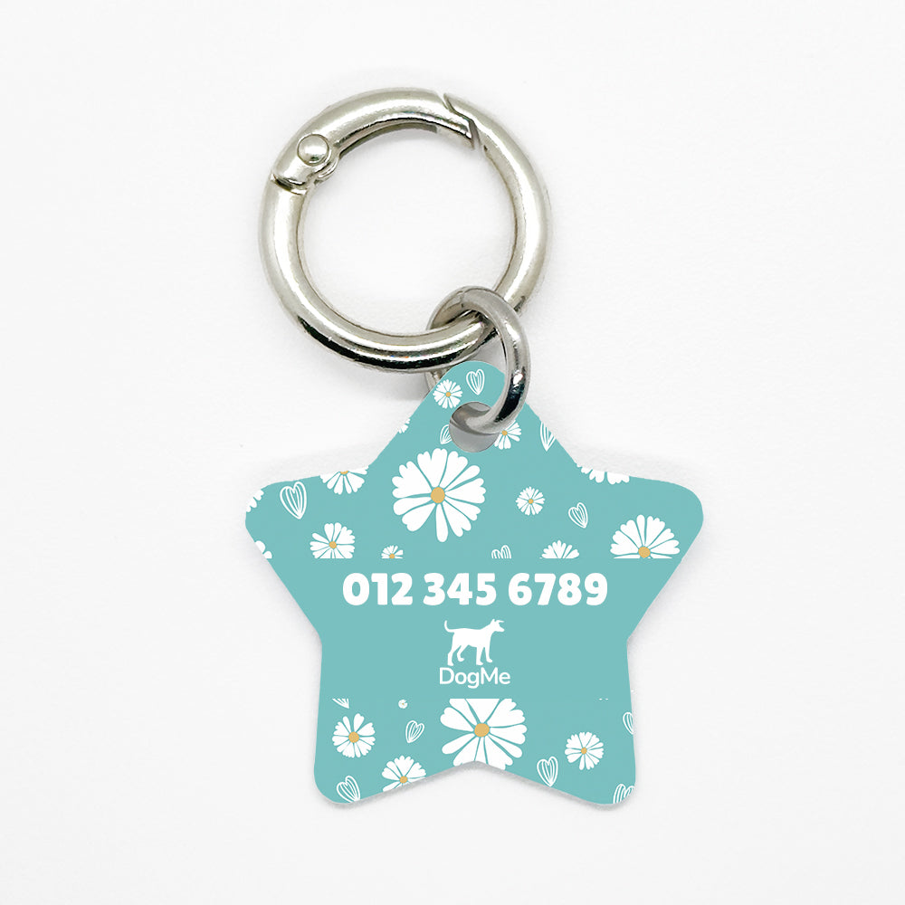 Teal Daisy Pet ID Tag - DogMe