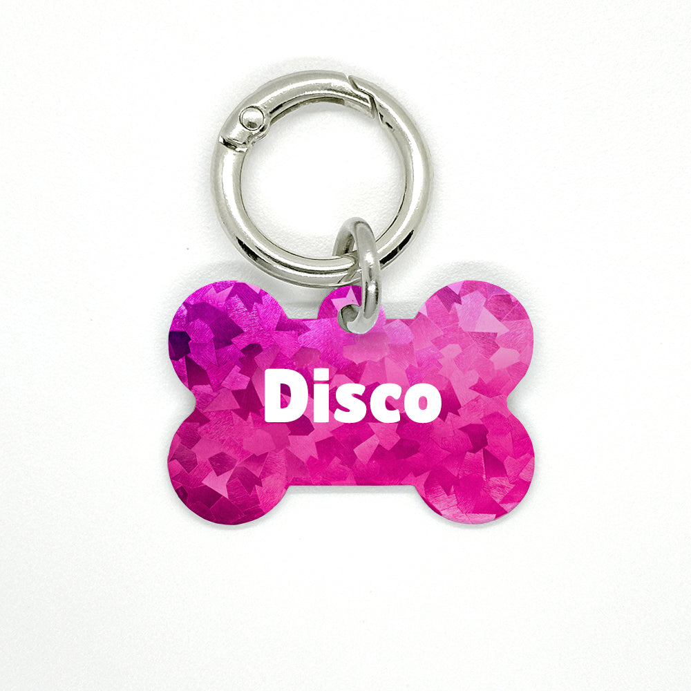 Pink Disco Pet ID Tag - DogMe
