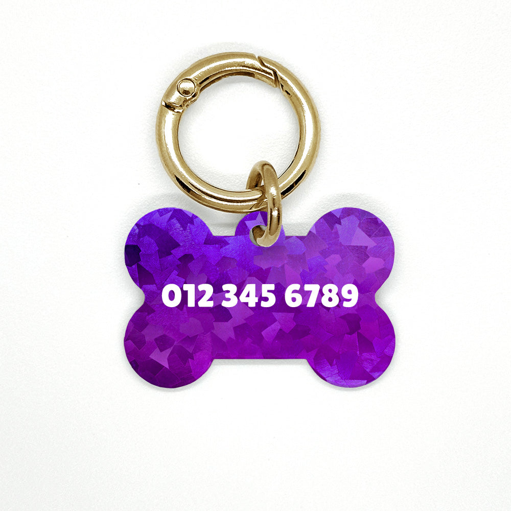 Purple Disco Pet ID Tag