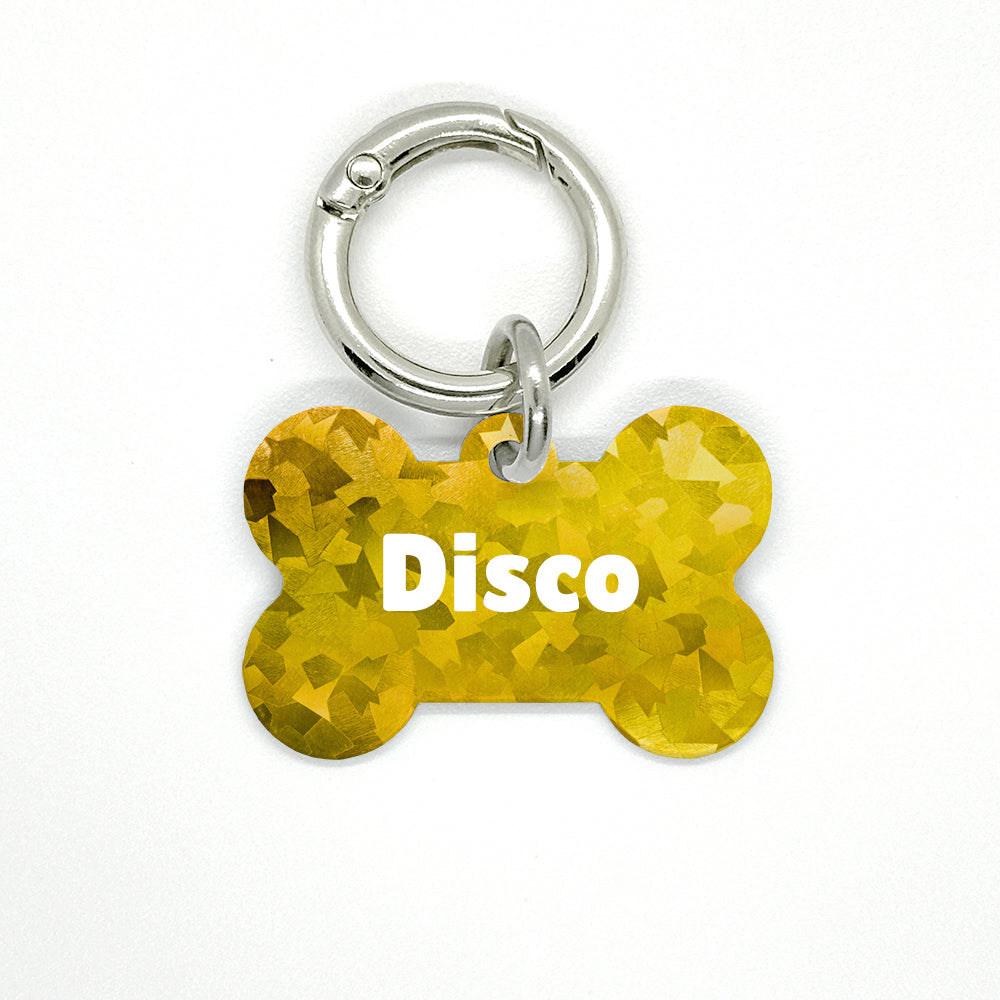 Yellow Disco Pet ID Tag - DogMe