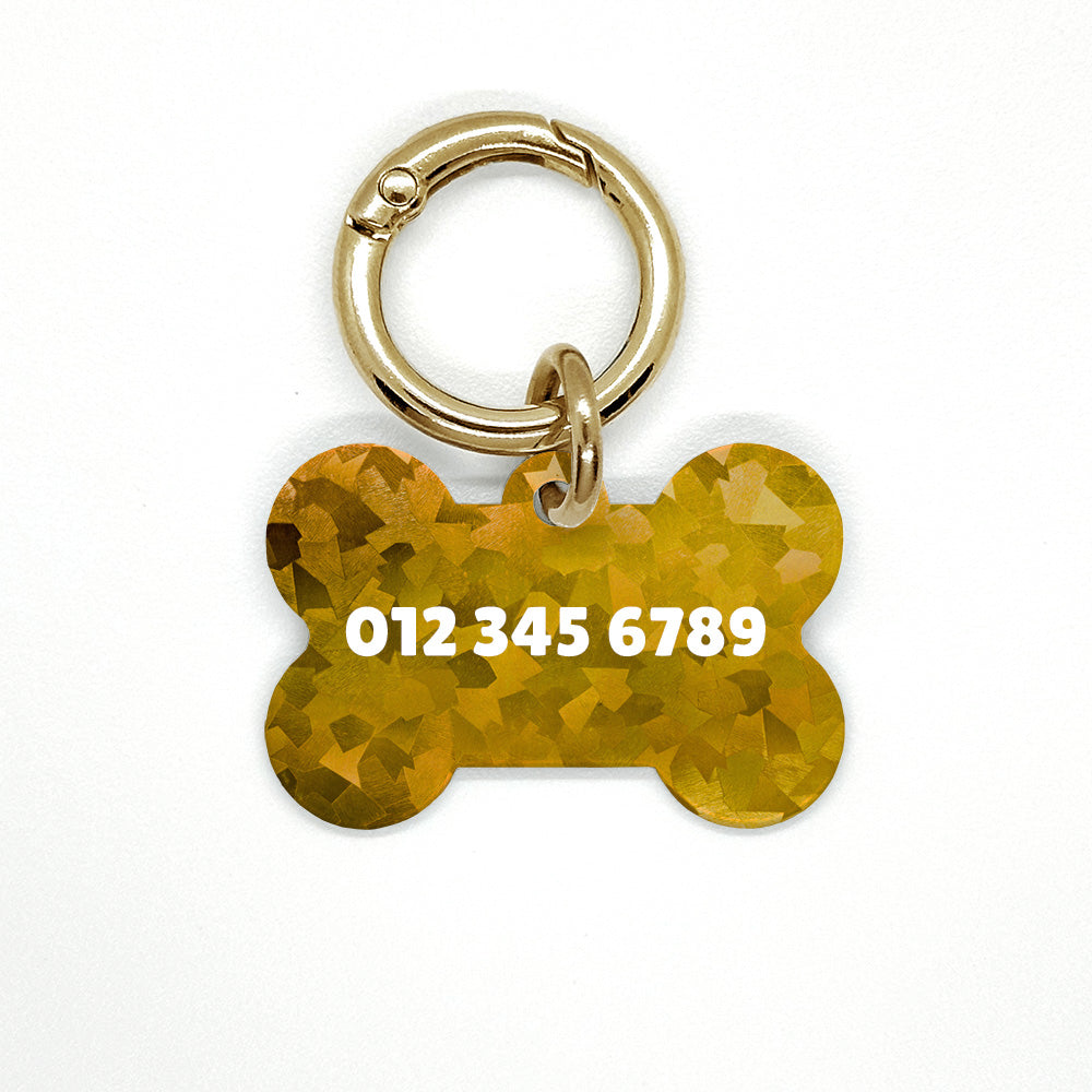 Yellow Disco Pet ID Tag