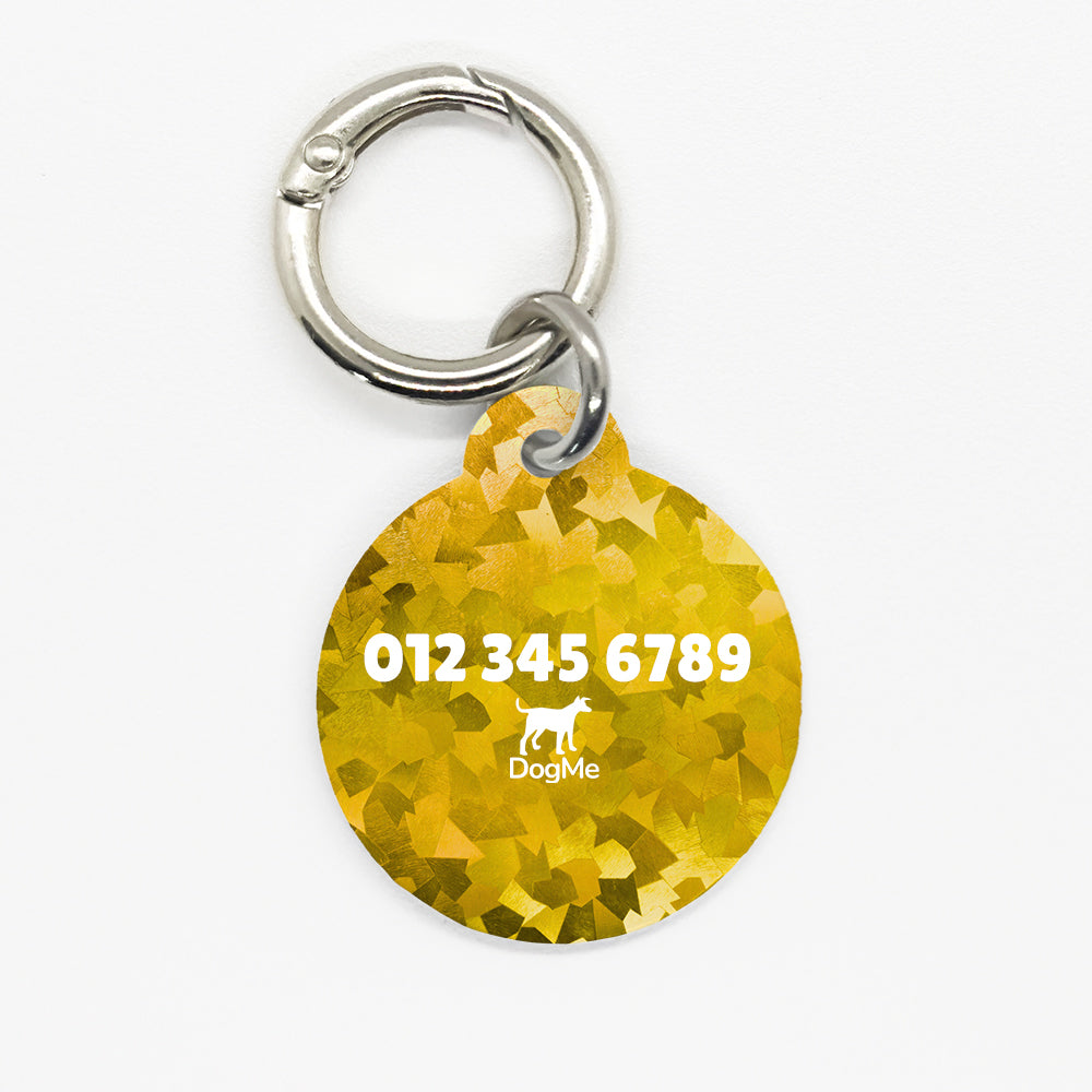 Yellow Disco Pet ID Tag - DogMe