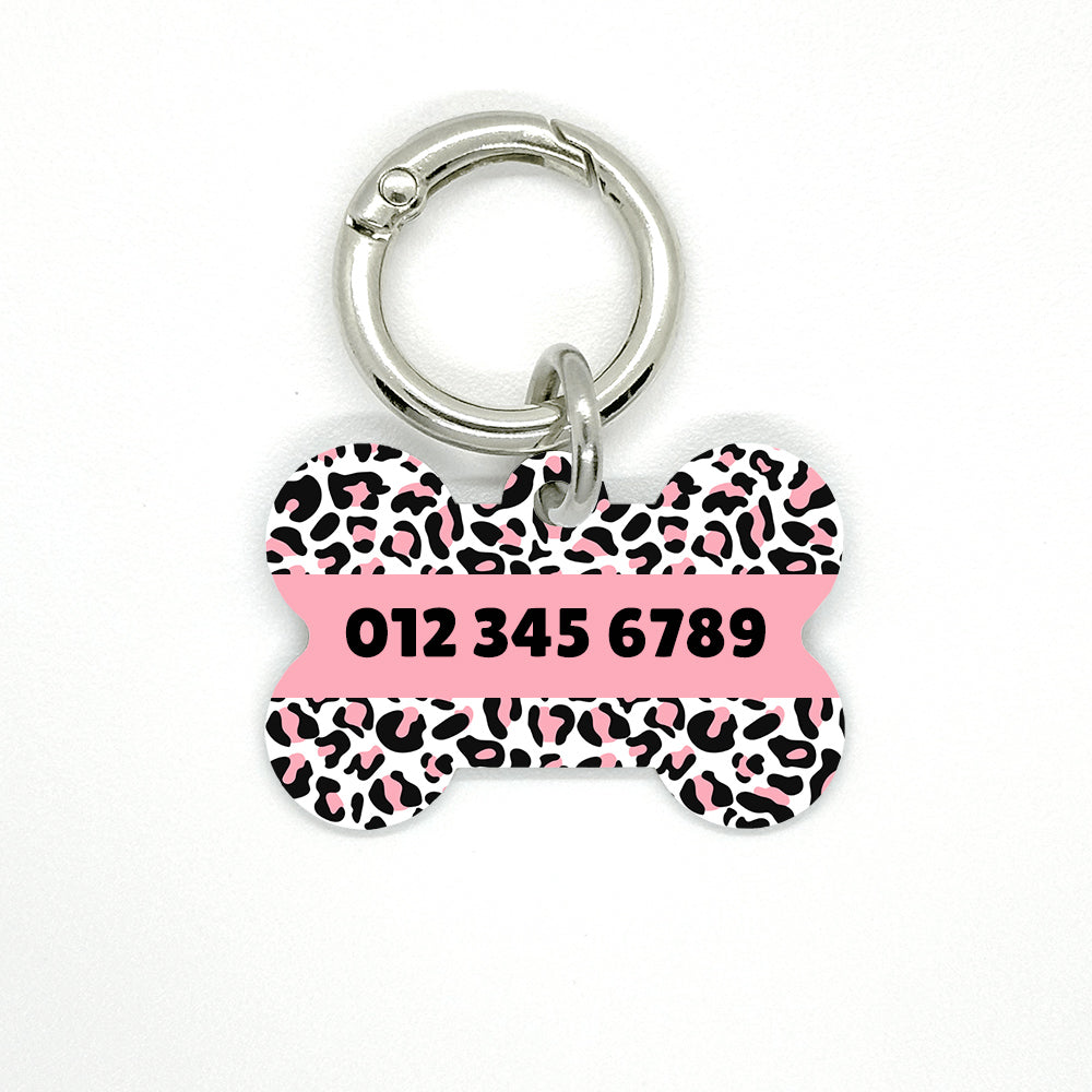 Pink Leopard Pet ID Tag - DogMe