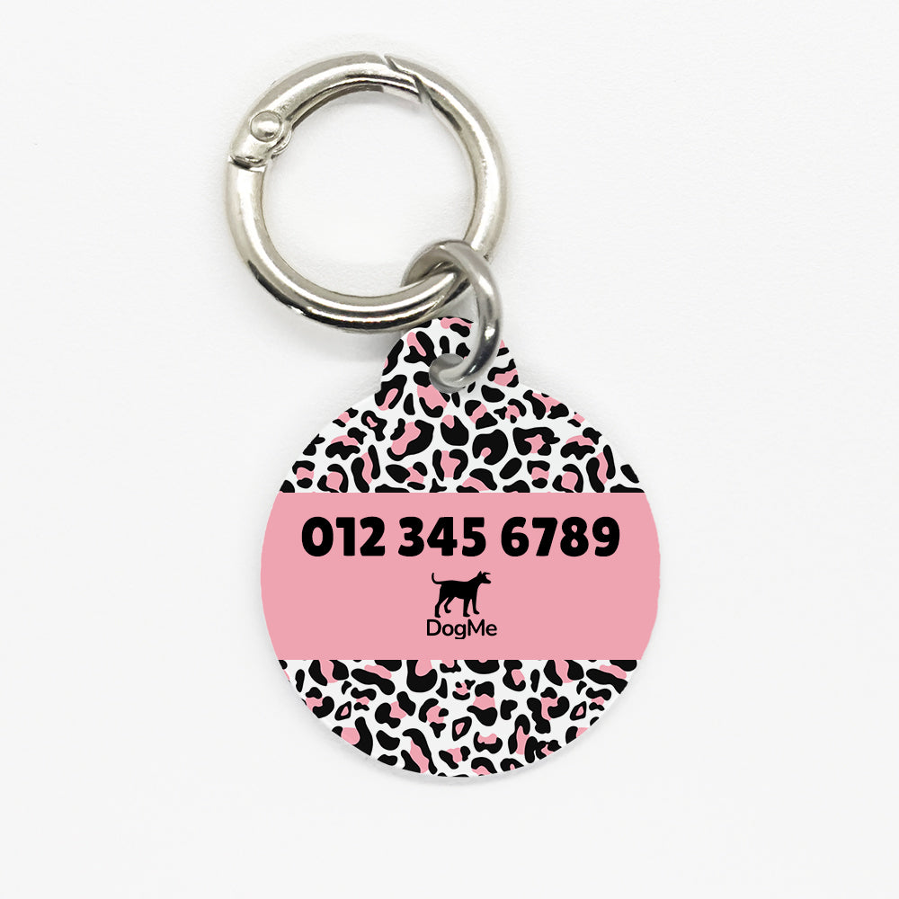 Pink Leopard Pet ID Tag - DogMe