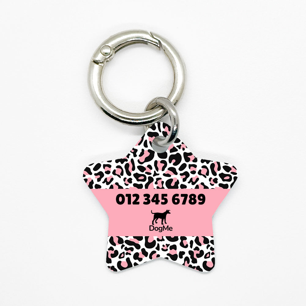 Pink Leopard Pet ID Tag - DogMe