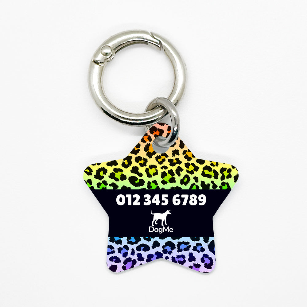 Rainbow Leopard Pet ID Tag - DogMe