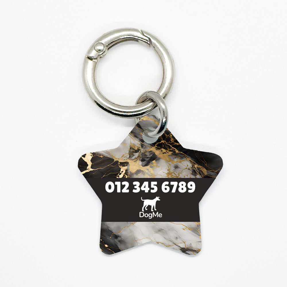Black Marble Pet ID Tag - DogMe