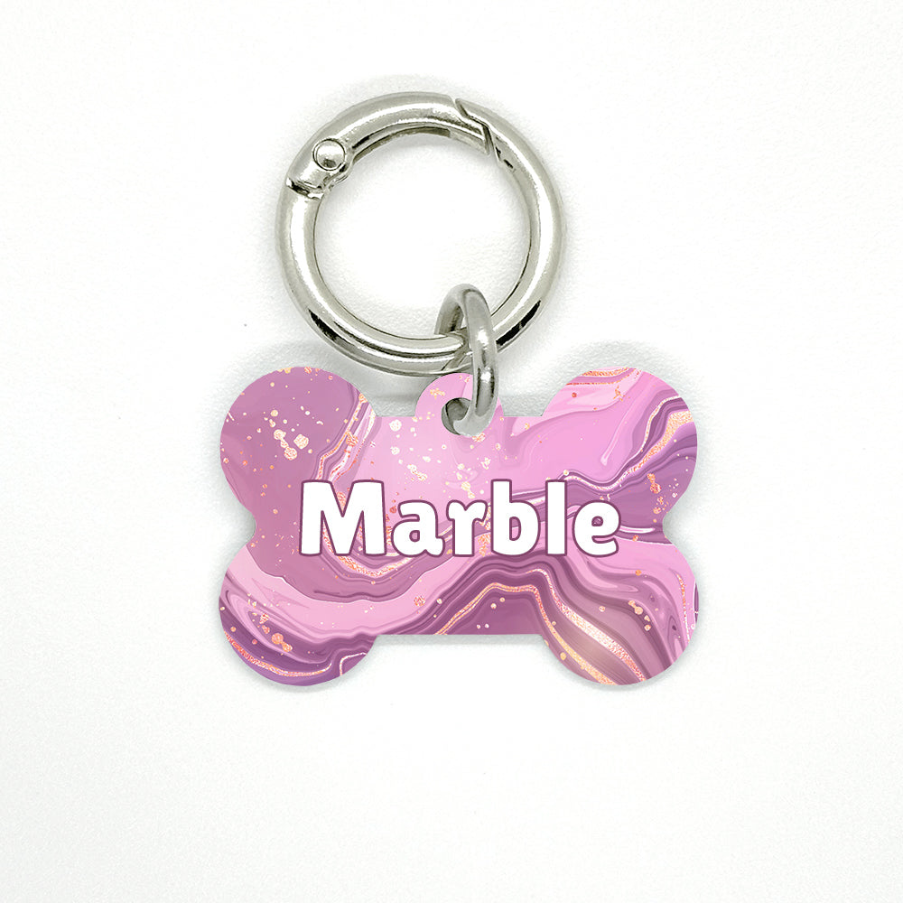 Pink Marble Pet ID Tag - DogMe