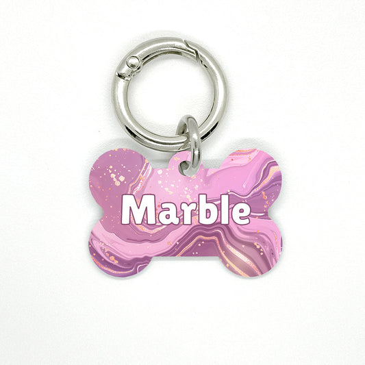 Pink Marble Pet ID Tag - DogMe