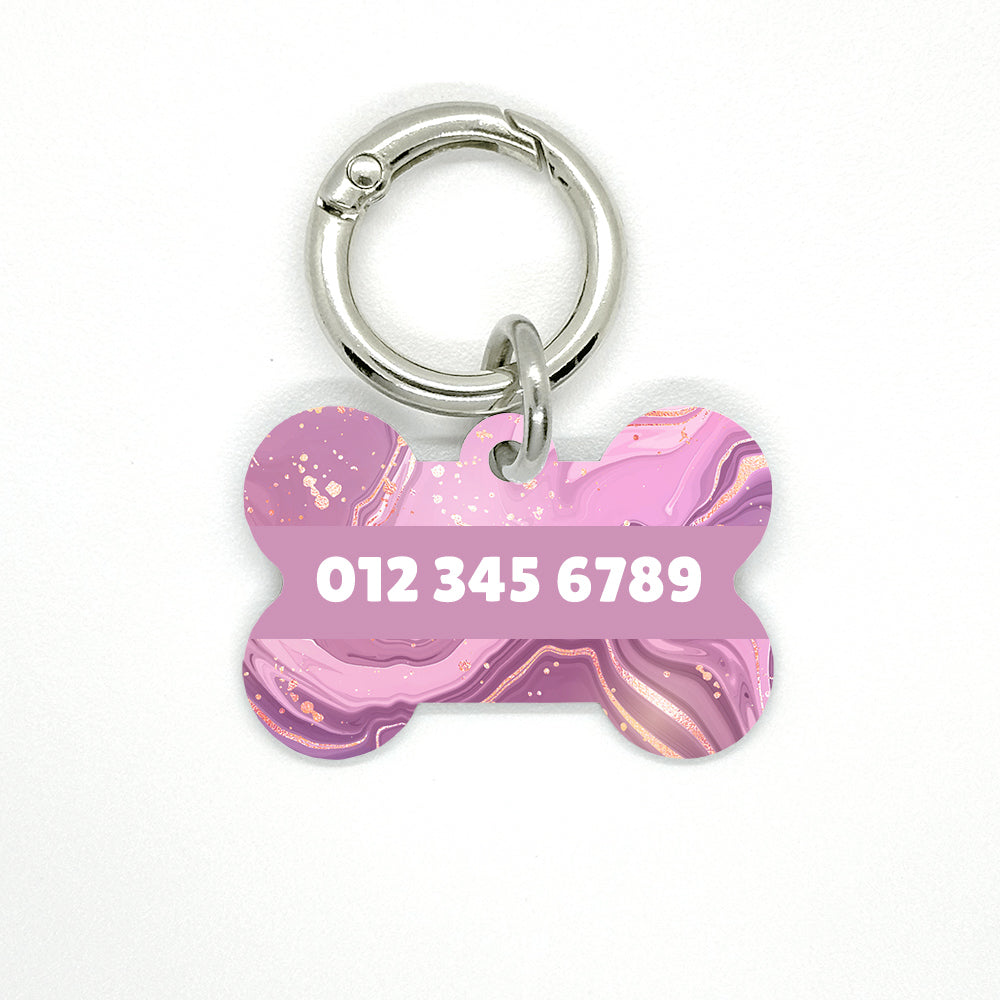 Pink Marble Pet ID Tag - DogMe