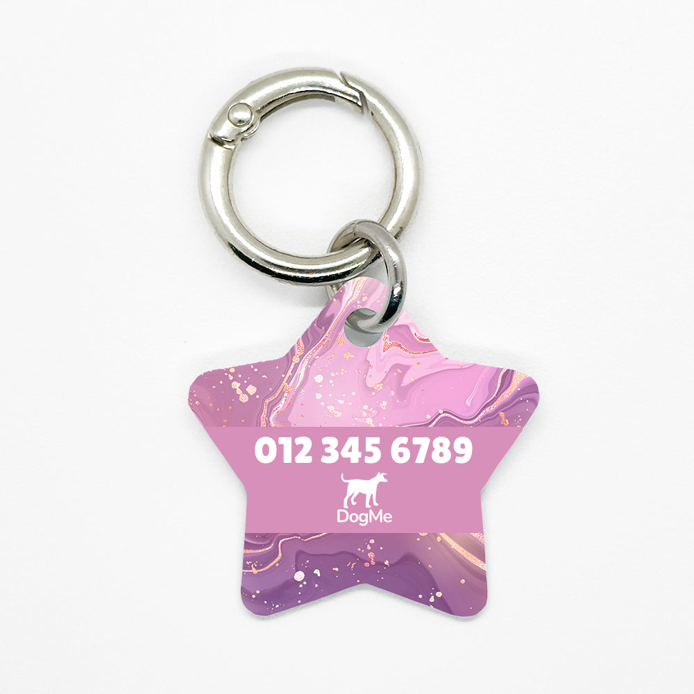 Pink Marble Pet ID Tag - DogMe