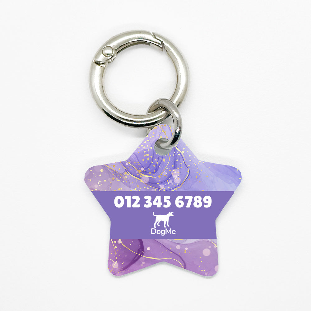 Purple Marble Pet ID Tag - DogMe