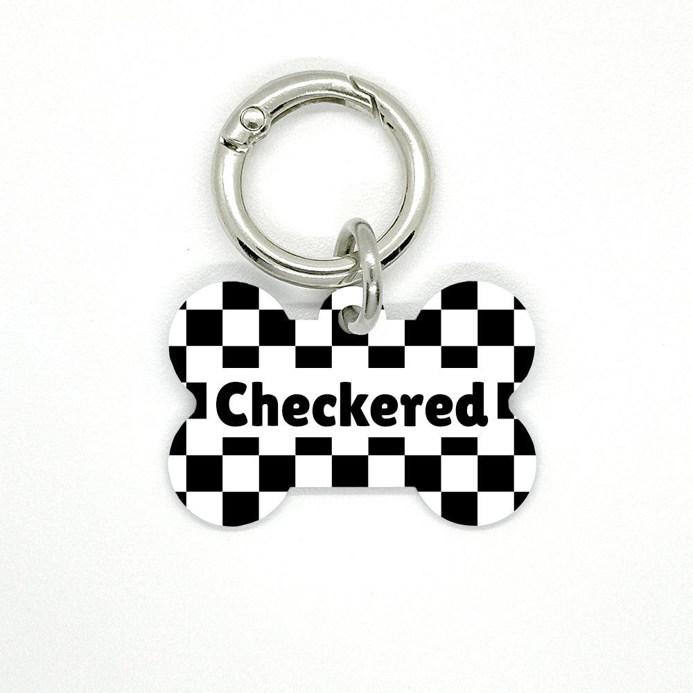 Black Checkered Pet ID Tag - DogMe