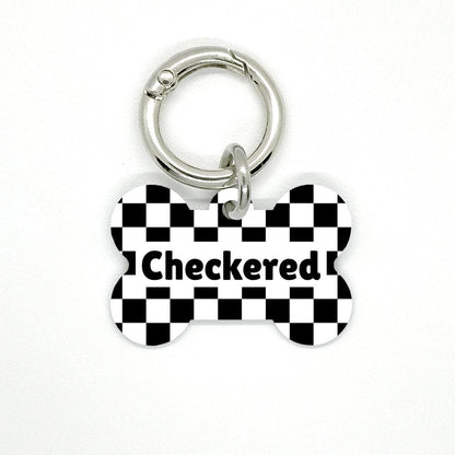 Black Checkered Pet ID Tag - DogMe