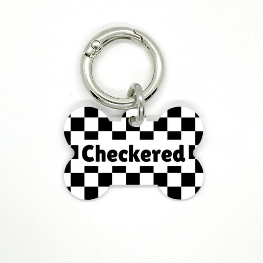 Black Checkered Pet ID Tag - DogMe