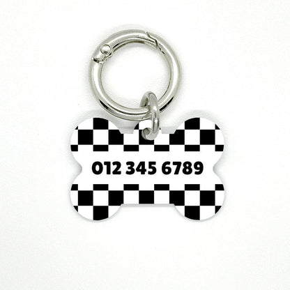Black Checkered Pet ID Tag - DogMe