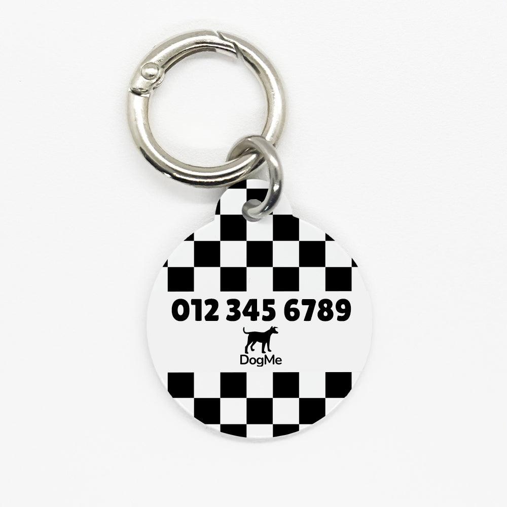 Black Checkered Pet ID Tag - DogMe