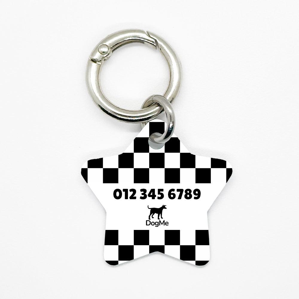 Black Checkered Pet ID Tag - DogMe
