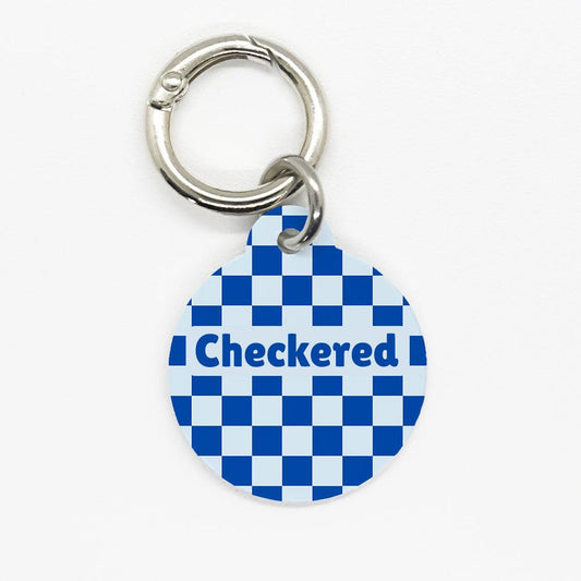 Blue Checkered Pet ID Tag - DogMe