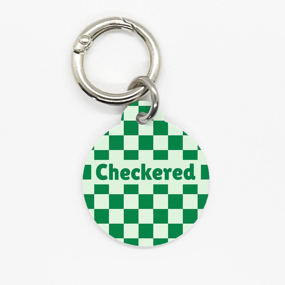 Green Checkered Pet ID Tag - DogMe