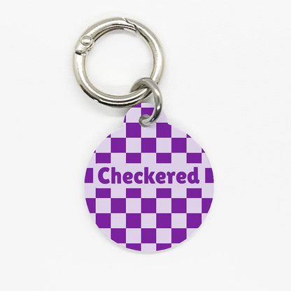 Purple Checkered Pet ID Tag - DogMe