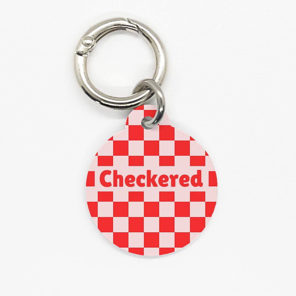 Red Checkered Pet ID Tag - DogMe