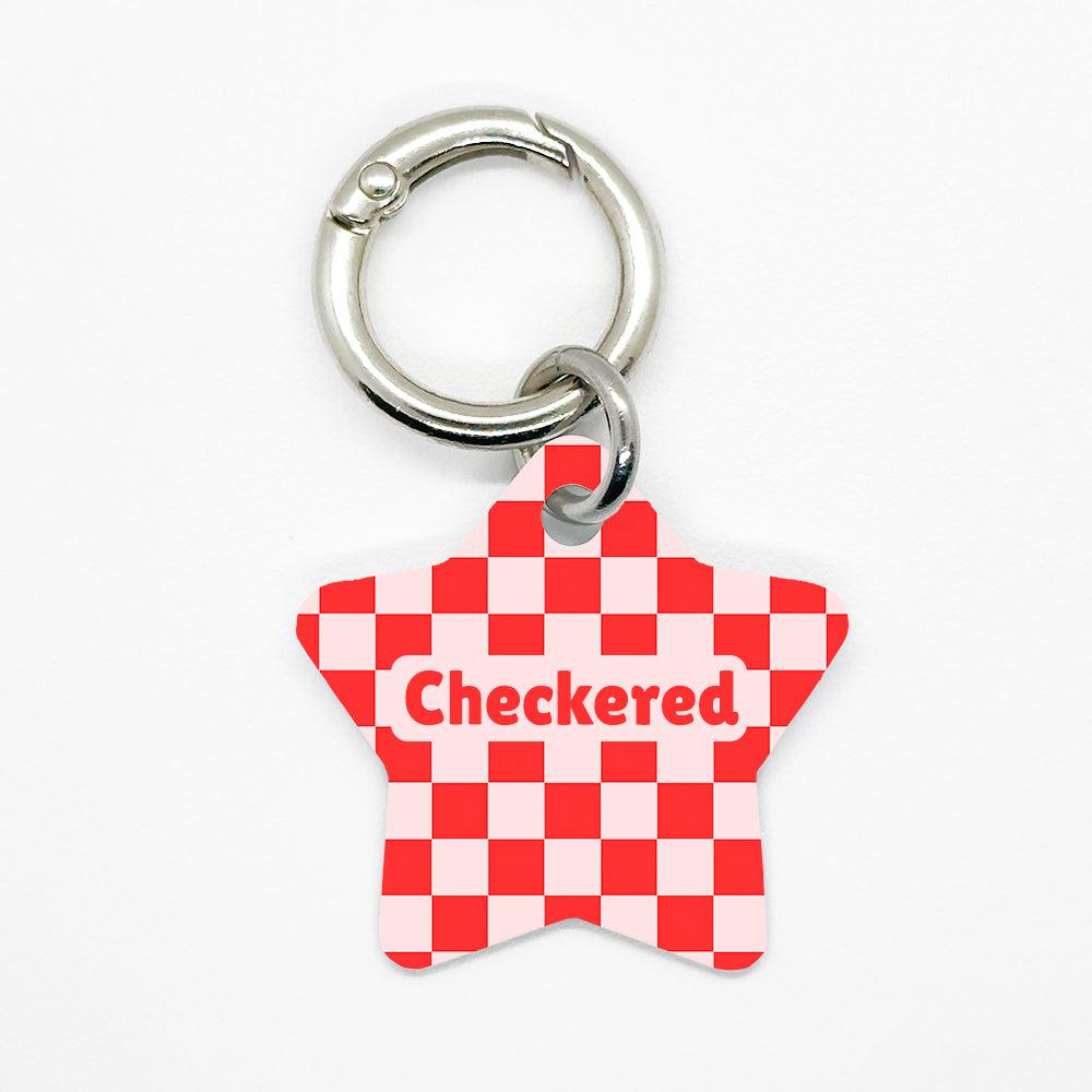 Red Checkered Pet ID Tag - DogMe