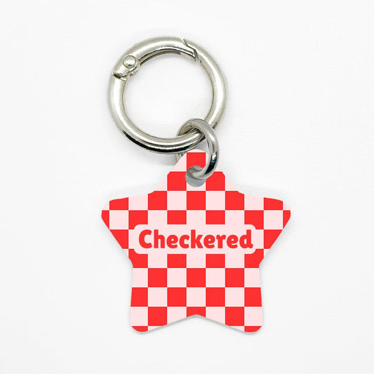 Red Checkered Pet ID Tag - DogMe