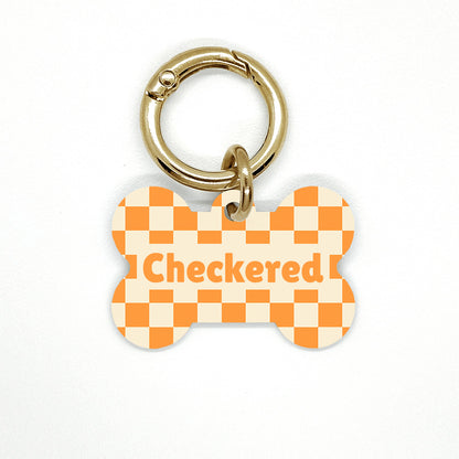 Yellow Checkered Pet ID Tag