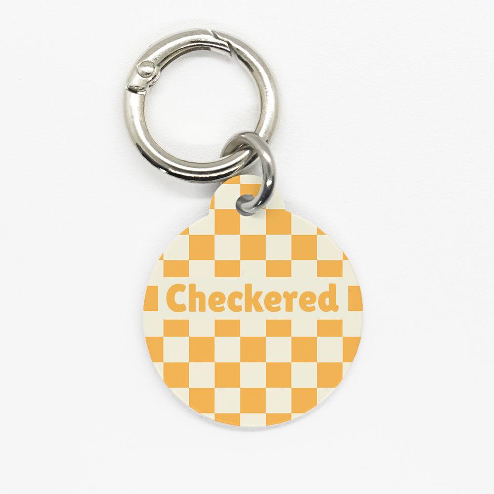 Yellow Checkered Pet ID Tag - DogMe