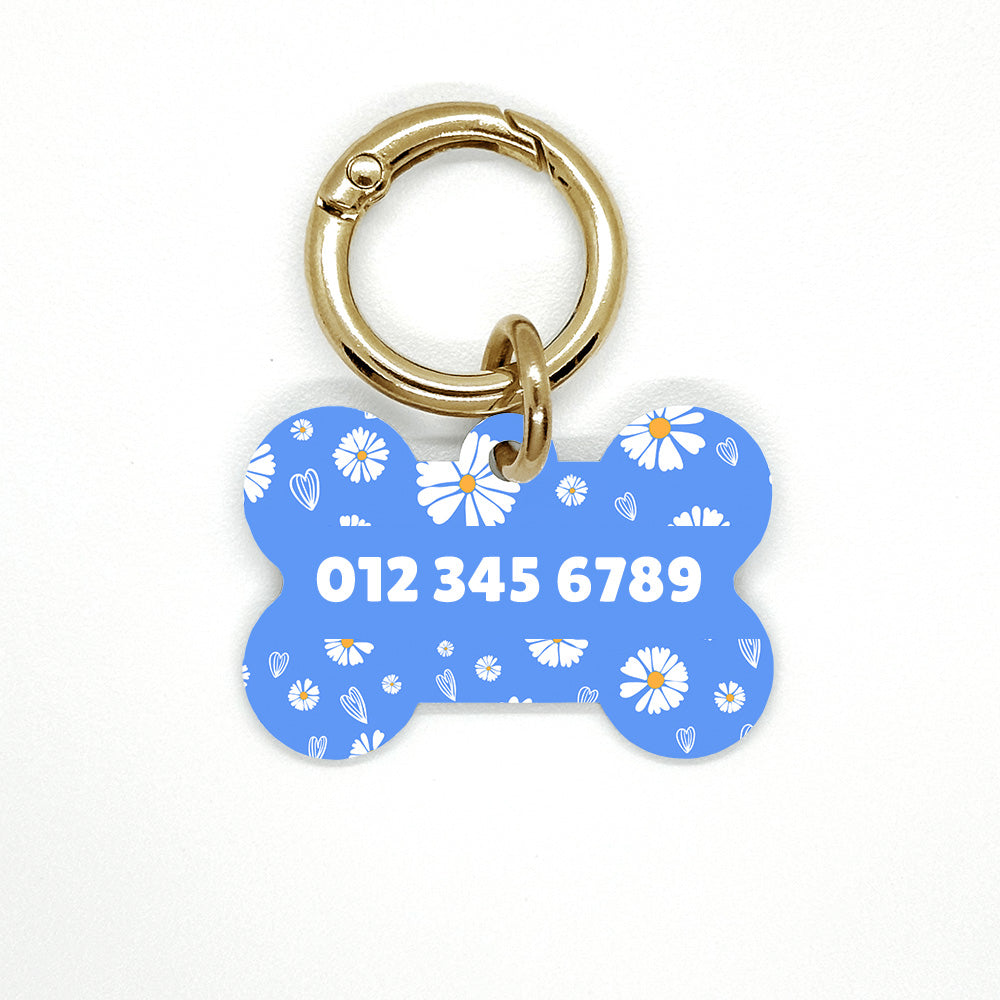 Blue Daisy Pet ID Tag