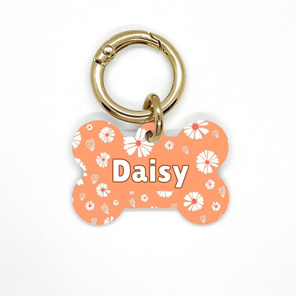 Orange Daisy Pet ID Tag