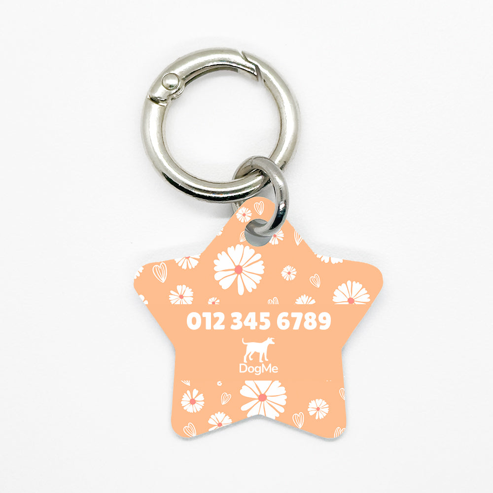 Orange Daisy Pet ID Tag - DogMe