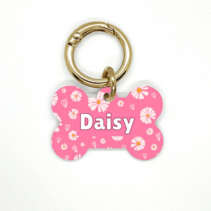 Pink Daisy Pet ID Tag