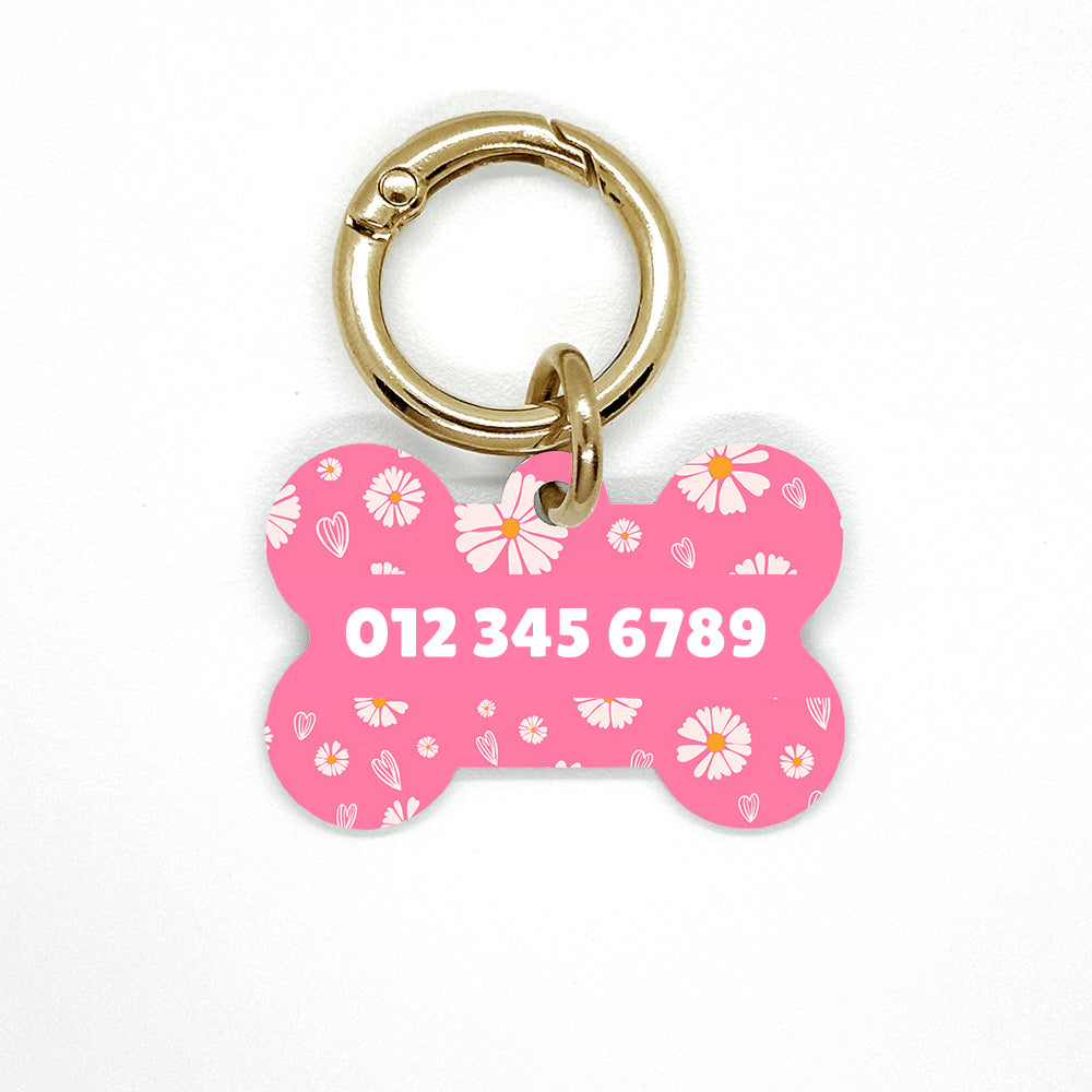 Pink Daisy Pet ID Tag