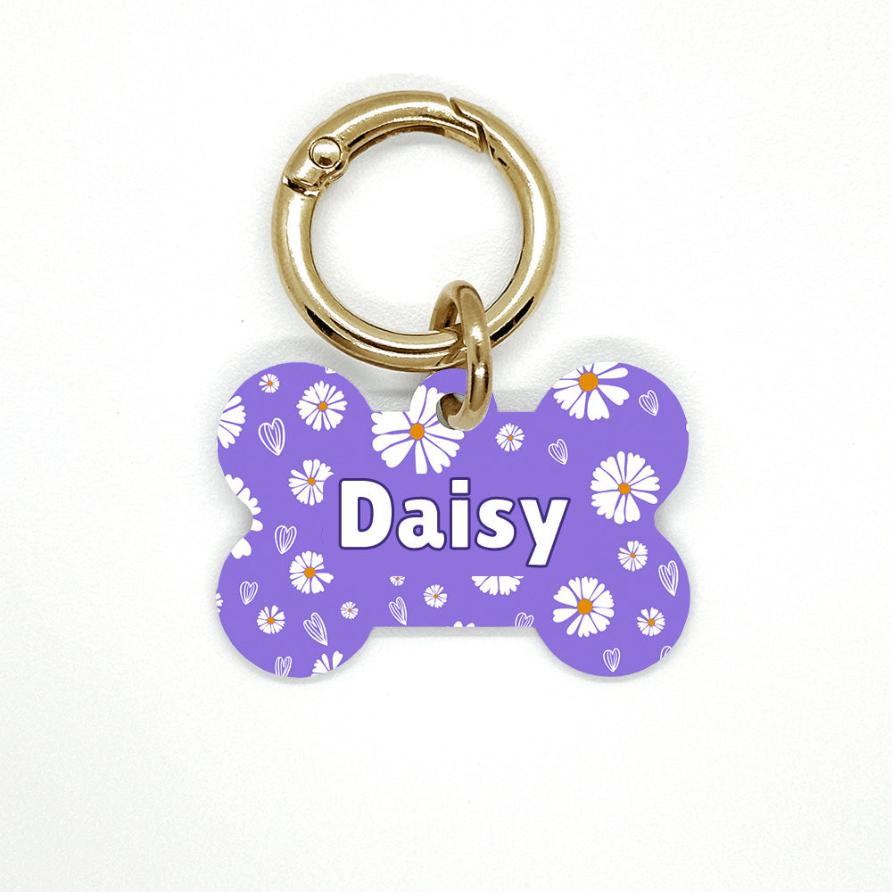Purple Daisy Pet ID Tag