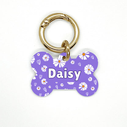 Purple Daisy Pet ID Tag